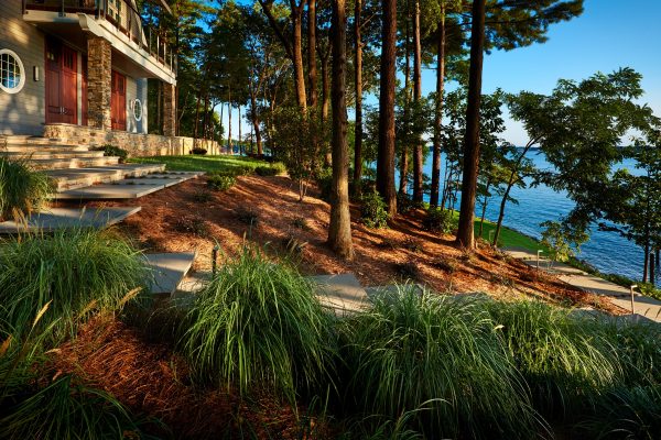Residential landscape design for a home on Lake Norman in Charlotte, NC