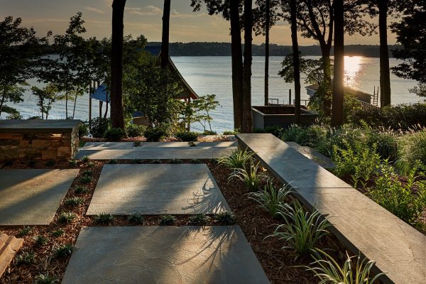 Residential landscape design for a home on Lake Norman in Charlotte, NC